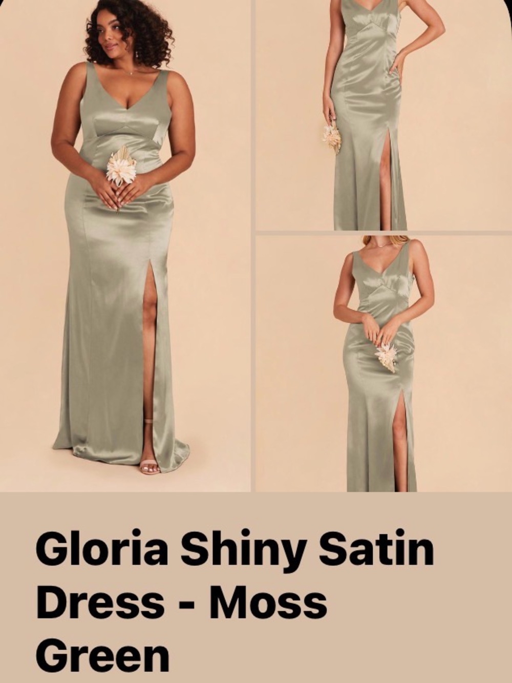 Birdy Gray Gloria Olive Green V-Neck Slip Dress